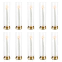 1 x RAW Customer Returns NUPTIO Hurricane Black Glass Candle Holder - 10 Pack Bulk Taper Candle Holders Candle Stick Holders Clear Metal Taper Candles Modern Wedding Centerpiece Christmas Dinner Fireplace - RRP €101.59