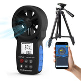 1 x RAW Customer Returns H HOLDPEAK Bluetooth Digital Anemometer, Wireless Bluetooth Wind Meter with APP, Wind Speed Wind Temperature, LCD Backlight, for HVAC Sailing Surfing with Tripod  - RRP €55.99