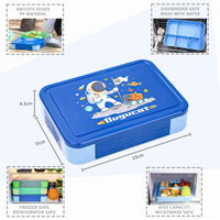 1 x RAW Customer Returns Bugucat lunch box for children with compartments 1330ML 26 PCS, lunch box for children, bento box, leak-proof with 6 compartments, cutlery set, snack box, breakfast box for girls, kindergarten, , blue - RRP €19.2