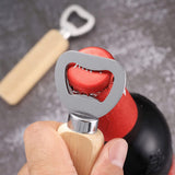 1 x Brand New Wooden Bottle Opener Personalized Pack of 8 Opener Cap Opener Wooden Bottle Opener Made of Wood with Engraving Wooden Handle Bottle Opener Portable Stainless Steel Head Bottle Opener for Home Kitchen Bar - RRP €20.4