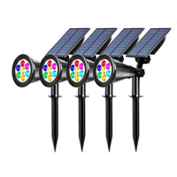 1 x RAW Customer Returns T-SUNUS solar spotlight garden multi-colored, solar spotlight for outdoors multi-color solar garden light garden 7 color changes for trees shrubs garden path 4 pieces - RRP €47.99