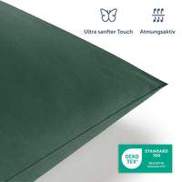 1 x RAW Customer Returns Blumtal bed linen 200x200 cm 2 pillowcases 80x80 cm - Duvet covers made of breathable microfiber, super soft duvet cover set, Oeko-Tex certified, 3-piece - dark green - RRP €23.18