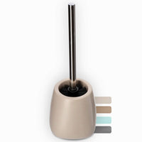 1 x RAW Customer Returns KADAX toilet brush and container, toilet brush with longer handle, ceramic toilet brush 12 x 36 cm, toilet set for a clean toilet, Pastello series beige  - RRP €20.16