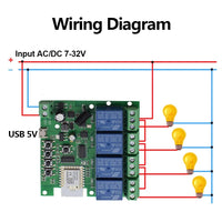 1 x RAW Customer Returns MHCOZY AC DC Zigbee Wireless RF Remote Control Relay Switch, Work with Home Assistant ZigBee 2mqtt 4CH 5-32V  - RRP €26.96