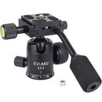 1 x RAW Customer Returns EVUMO Mini 28mm Ball Head Tripod Head With Handle, Lightweight 317g Fluid Head Camera Tripod Video Head, Pan Tilt Ball Head Compatible With Arca-Swiss Quick Release Plate, Micro SLR, 8kg Load Capacity - RRP €20.16