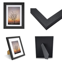 1 x RAW Customer Returns Nacial 4-piece picture frame black 10x15 cm with passepartout, picture frame 13x18 cm without passepartout made of wood with acrylic glass, frame 13x18 removable for collages, portraits, comics - RRP €18.99