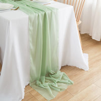 7 x RAW Customer Returns CHUQING Green Chiffon Table Runner Wedding Table Runner Tulle Table Runner Light Green 75cm x 3m - RRP €112.91