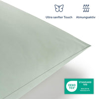 1 x RAW Customer Returns Blumtal Duvet Cover Set for Bed 150 - Microfiber Duvet Cover Set 220 x 240 and 2 Pillowcases 40x80, Oeko-Tex Certified, Very Soft and Breathable - Light Green - RRP €26.99