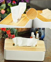 2 x RAW Customer Returns Wooden tissue box, 26x13x9cm tissue dispenser, practical tissue box, rectangular tissue box for standard - RRP €26.8