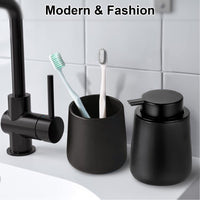 1 x RAW Customer Returns MIUSITE Soap Dispenser Black, 350ml Soap Dispenser Ceramic with Foam Pump Head, Stylish Foam Soap Dispenser, Modern Refillable Foam Soap Dispenser Set for Kitchen, Bathroom 2 Pieces - RRP €17.14