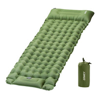 1 x RAW Customer Returns ERWEY Camping Sleeping Mat Self-Inflating 200x70 cm Inflatable Air Mattress with Foot Pump Pillow Waterproof Sleeping Mat Camping Air Mattress Inflatable Mattress Outdoor for Hiking Beach Tent, Green - RRP €36.29