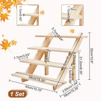 1 x RAW Customer Returns NBEADS 4-Tier Log Retail Earring Display Riser, Earring Ring Holder Detachable Unfinished Wood Retail Jewelry Card Display Stand With Groove For Crafts Jewelry Display, 39x40x32cm - RRP €22.84