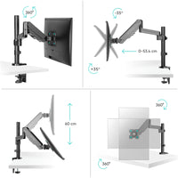 1 x RAW Customer Returns ONKRON PC monitor mount vertical for 13-34 inch screen up to 8 kg, monitor desk mount VESA 75x75 100x100 - screen mount 1 monitor swivel arm tiltable rotatable black G70-B - RRP €58.01