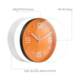 1 x RAW Customer Returns Topkey 8 Inch Silent Wall Clock Easy Readable Big Numbers Non Ticking Round Stylish Modern Clock Decorative for Kitchen Home Dining Room and Office-Orange - RRP €15.99