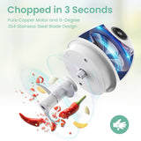 2 x RAW Customer Returns SVEWT Electric Chopper, 3 Seconds Chopper Kitchen Chopper 200ML with 3 Sharp Blades Blender, USB Charging, Mini Chopper for Onion Chili Garlic Meat Baby Food - RRP €43.24