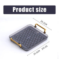 2 x Brand New Drip Tray Draining Mat Tableware Drying Mat Drainer Light Luxury Tea Tray Living Room Home Tea Set Square Plastic Double Layer Water Filter Cup Water Holder, 1 Piece - RRP €40.8