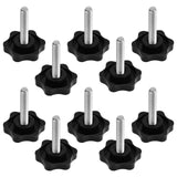 1 x RAW Customer Returns Pack of 10 star head screws M8 M6 star handle screw knurled screws groove screws star handle screws star handle nut star screw for machine tools, mechanical devices M6 10 pieces  - RRP €8.4