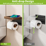 2 x Brand New SWTYMIKI Toilet Paper Holder Without Drilling - Toilet Paper Holder Without Drilling Stainless Steel Send A Cell Phone Storage Rack, Toilet Paper Roll Holder Black, Toilet Paper Holder Black for Bathroom - RRP €40.8