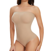 1 x RAW Customer Returns Joyshaper Women s Bodysuit Strapless Thong Thong Shapewear Bodysuit Bodysuit Slimming Sheath Flat Belly Slimming, 1 Beige Thong, XL - RRP €25.99