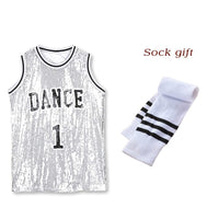 1 x RAW Customer Returns LOLANTA Girls Sequin Dance Costume Hiphop Dance Costume 146 152 Silver, Day 150  - RRP €29.98