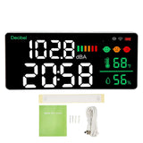 1 x RAW Customer Returns Uadme Sound Level Meter, Digital Db Meter, Wall Mounted Decibel Meter with 11 Inch LED Screen, Test Decibel Value, Temperature and Humidity, Adjustable Brightness - RRP €77.29