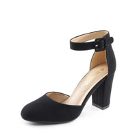 1 x RAW Customer Returns DREAM PAIRS women s closed-toe pumps, size 38, BLACK suede, Angela-E - RRP €36.16