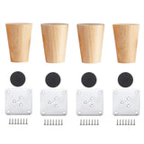 3 x RAW Customer Returns Qrity 4 Pieces Wooden Furniture Legs, Wooden Table Legs, Sofa or Furniture Legs, Wooden Furniture Feet with Mounting Plates and Screws, 6CM - RRP €60.48