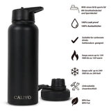 1 x RAW Customer Returns CALIYO thermos bottle, drinking bottle stainless steel high capacity, thermos bottles direct drinking type straw type, water bottle stainless steel insulated bottle keep warm for 6-12 hours, thermos flask 950ML 1150ML - RRP €20.16