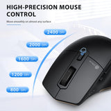 1 x RAW Customer Returns iClever Bluetooth Mouse, Rechargeable Ergonomic Mouse Wireless Mouse, Rechargeable Battery, Multi-Device, 800 1200 1600 2000 2400 DPI, 7 Buttons for PC Laptop Tablet MacBook, Black - RRP €27.22