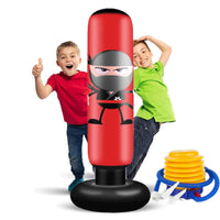 1 x RAW Customer Returns EIVONDA Children s Punching Bag 160cm Inflatable Ninja Punching Ball Standing Punching Bag with Air Pump for Practicing Boxing MMA Karate Taekwondo and Relieving Pent-up Energy in Children New Ninja Red  - RRP €28.88