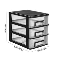 1 x RAW Customer Returns HEALLILY Mini Box Organizer Three-Layer Drawer Type Closet Storage Cabinet Organizer Transparent Storage Shelf for Home and Office Black and Transparent Mini Chest of Drawers - RRP €17.7