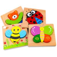 1 x RAW Customer Returns Afufu Baby Games - Wooden Puzzles, Montessori Toys for Children 1 2 3 4 Years, Interlocking Puzzle, Baby Animals Educational Learning Game for Children, Puzzles with Frame - RRP €16.13