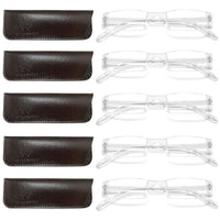 1 x RAW Customer Returns VEVESMUNDO Men s Rimless Reading Glasses Plastic Frameless Reading Aid Visual Aid 1.0, 1.5, 2.0, 2.5, 3.0, 3.5, 4.0 5 Pack Transparent Lenses Glasses, 1.5  - RRP €20.16