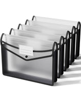 1 x RAW Customer Returns ThinkTex A4 plastic file folder, without dividers, 6 cm wide, with labels and see-through, snap fastener, 5 pieces - RRP €19.99