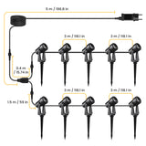 1 x RAW Customer Returns Svater Garden Lighting LED Outdoor, 32m 10-pack 3000LM 10 2W Garden Spotlight 27V COB IP65 Waterproof Spotlight Warm White with Ground Spike for Outdoor Garden Yard - RRP €95.99