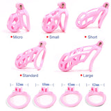 1 x RAW Customer Returns SeLgurFos CB-V2.0 Chastity Belt Set Pink Penis Cage with 4 Sizes Curved Cock Rings Abstinence SM Bondage Chastity Cage Sex Toy for Men - RRP €38.3