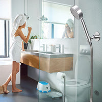 1 x RAW Customer Returns simpletome Shower Holder Bracket Chrome Shower Sliding Hand Shower Holder for Shower SUS304 Stainless Steel silver  - RRP €16.99