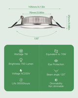 1 x RAW Customer Returns Dexnump recessed LED 230V, 7W 700LM LED spot ultra flat installation depth 25mm, ceilings 75-95mm installation diameter, IP44 recesseds for bathroom, living room, kitchen, AC175-265V, set of 10 neutral white 4500K  - RRP €43.99