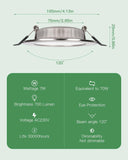 1 x RAW Customer Returns Dexnump recessed LED 230V, 7W 700LM LED spot ultra flat installation depth 25mm, ceilings 75-95mm installation diameter, IP44 recesseds for bathroom, living room, kitchen, AC175-265V, set of 10 warm white 2700K  - RRP €43.99