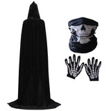 1 x RAW Customer Returns Alaiyaky Cape with Hood Reaper, Cape Demon, Cape Skull Costume Halloween 150 cm, Children  - RRP €19.2