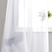 1 x RAW Customer Returns DWCN Voile Curtains with Ruffle Tape Linen Look 2 Pieces Semi-Transparent Curtains for Living Room, Sheer Curtains Short, White, 145 x 140 cm Height x Width  - RRP €21.99