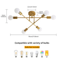 1 x RAW Customer Returns Comely ceiling light vintage, 6-light retro ceiling lamp E27 socket, modern chandelier made of metal industrial hanging lamp for living room bedroom dining room restaurant - RRP €35.39