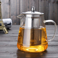 1 x RAW Customer Returns Macabolo glass teapot teapot heat resistant loose leaf tea pots with removable stainless steel filter - RRP €20.4