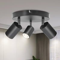 1 x RAW Customer Returns BOYIR Ceiling Spotlight LED Black Ceiling Spotlight 3 Bulbs, Modern Ceiling Lights Swiveling 350 Spots Ceiling Light Rotating Ceiling Lamp GU10 for Kitchen, Bedroom, Without Bulb - RRP €28.22