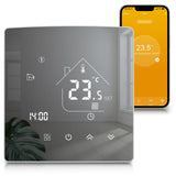 1 x RAW Customer Returns Beok Tuya Thermostat Underfloor Heating Smart, Mirror Wifi Room Thermostat Heating Thermostat with Digital LCD Wall Thermostat for Water Underfloor Heating Compatible Alexa, Google Home 3A TGR85WIFI-WP - RRP €46.37