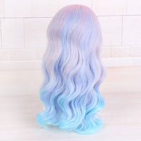 1 x RAW Customer Returns STfantasy Purple Ombre Pink Women Wigs Long Straight Layer Synthetic Hair for Girls Women Female Cosplay Anime Costume Party Carnival Blue Powder Gradient  - RRP €26.21