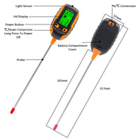 1 x RAW Customer Returns RUIZHI soil PH meter tester 4 in 1, soil tester moisture meter, PH value meter soil for lawn, greenhouse, garden, balcony flowers and plants - RRP €17.14