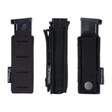 1 x RAW Customer Returns IDOGEAR MOLLE Magazine Pouch Single Pistol Mag Bag Elastic Open Top Bags for Glock M1911 92 9mm .40 Magzines Flashlights Holster Black  - RRP €13.9