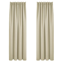 1 x RAW Customer Returns Deconovo opaque curtains with ruffle tape, cold protection, blackout curtain, 210 x 140 cm height x width , beige, set of 2 - RRP €37.09