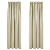 1 x RAW Customer Returns Deconovo Thermal Insulating Cold and Heat Curtains for Bedroom, Living Room, Hotel, Home Outdoor with Gathered Rod Pocket, 1 Pair, 140 x 260 cm, Dark Beige - RRP €49.95